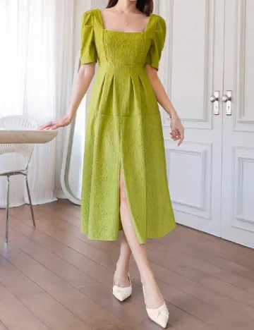 Rochie medie Dazy, verde