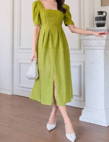 Rochie medie Dazy, verde