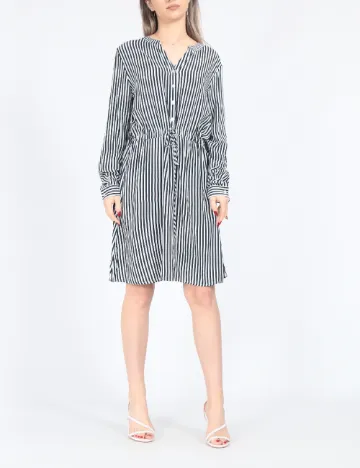 Rochie scurta Jacqueline de Yong, alb/bleumarin