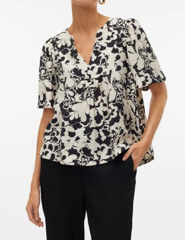 Bluza Vero Moda, alb/negru