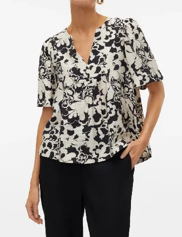 Bluza Vero Moda, alb/negru