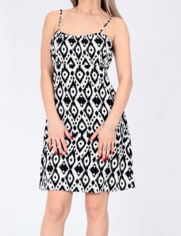 Rochie scurta Only, alb/negru