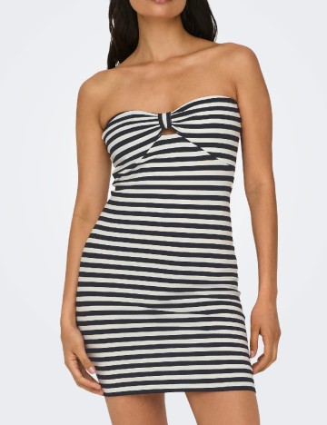 Rochie scurta Only, alb/negru