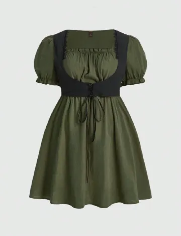 Rochie scurta Romwe Plus Size, verde
