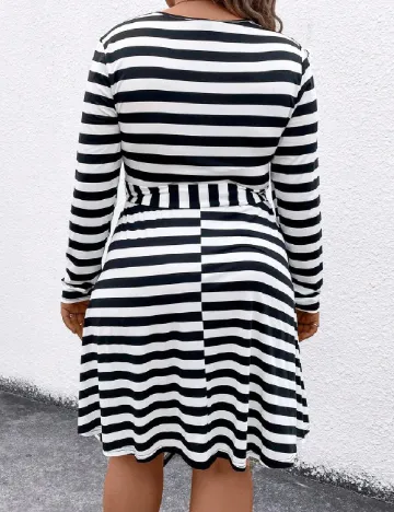 Rochie scurta SHEIN CURVE, alb/negru