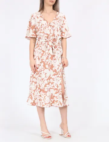 Rochie medie SHEIN, maro/alb