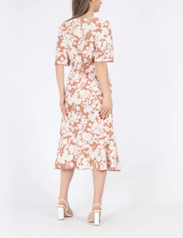 Rochie medie SHEIN, maro/alb