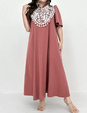 Rochie lunga SHEIN CURVE, roz pudra inchis