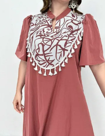 Rochie lunga SHEIN CURVE, roz pudra inchis