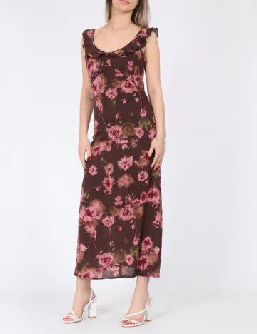 Rochie medie Dazy, maro