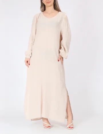 Rochie lunga Pieces, crem
