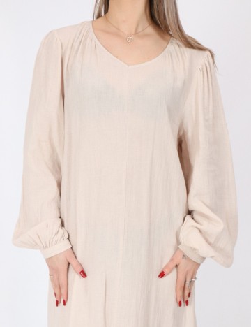 Rochie lunga Pieces, crem