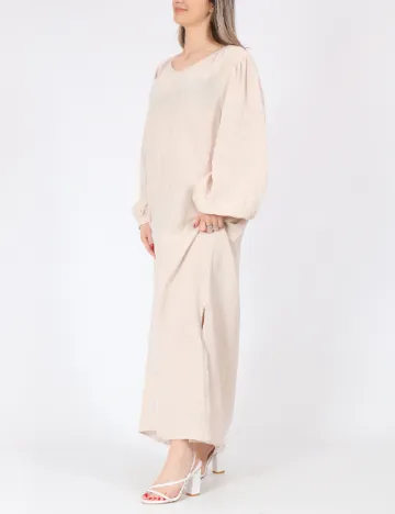 Rochie lunga Pieces, crem