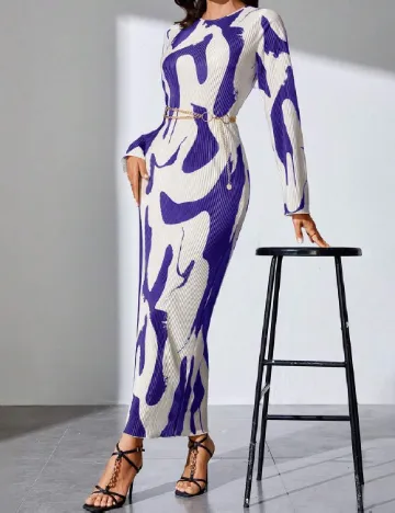 Rochie lunga SHEIN, mov/alb