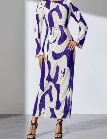 Rochie lunga SHEIN, mov/alb