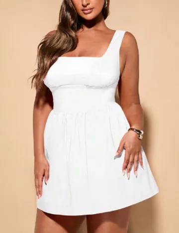 Rochie scurta SHEIN CURVE, alb