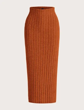 Fusta SHEIN CURVE, maro