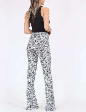 Pantaloni Noisy May, alb/negru