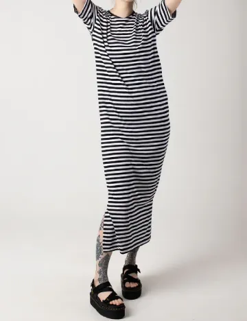 Rochie lunga Noisy May, alb/negru