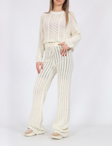 Pantaloni Noisy May, ecru
