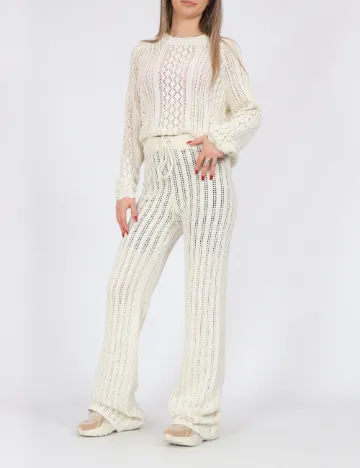 Pantaloni Noisy May, ecru