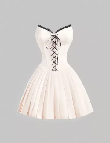 Rochie scurta SHEIN, crem Crem
