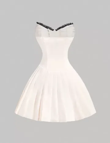 Rochie scurta SHEIN, crem Crem