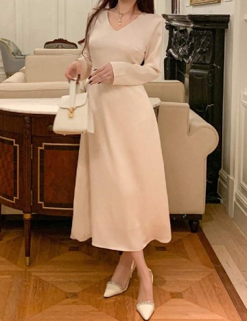 Rochie medie Dazy, crem