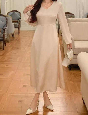 Rochie medie Dazy, crem