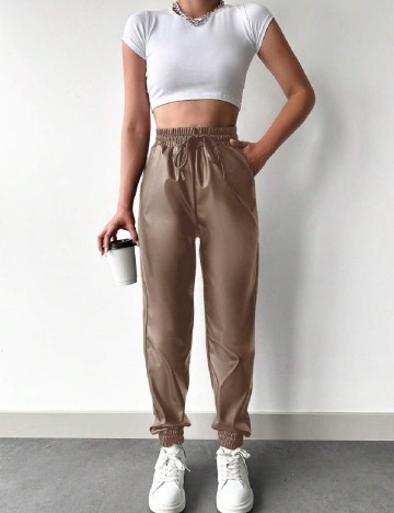 Pantaloni SHEIN, maro