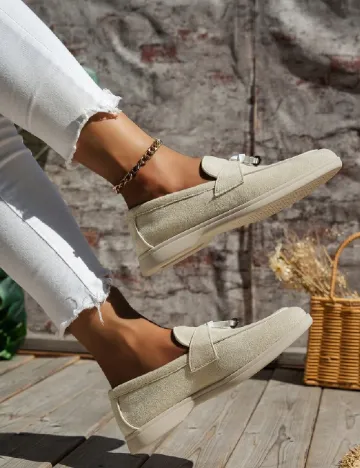 Mocasini SHEIN, crem Crem