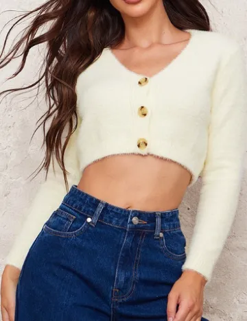 Cardigan PRETTYLITTLETHING, crem