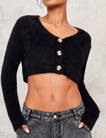 Top PRETTYLITTLETHING, negru