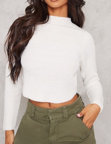 Bluza PRETTYLITTLETHING, alb