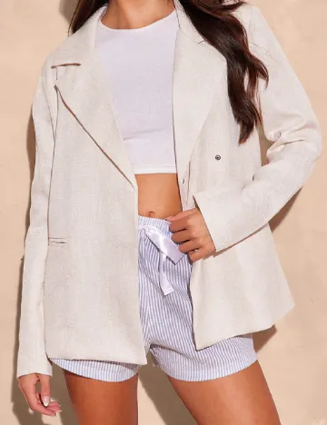 Sacou Oversize PRETTYLITTLETHING, crem