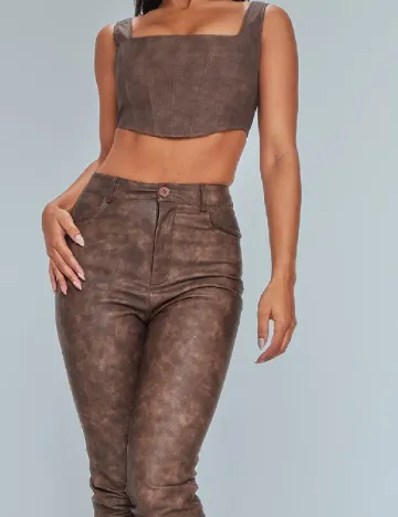 Pantaloni PRETTYLITTLETHING, maro