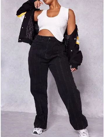 Blugi PRETTYLITTLETHING Plus Size, negru