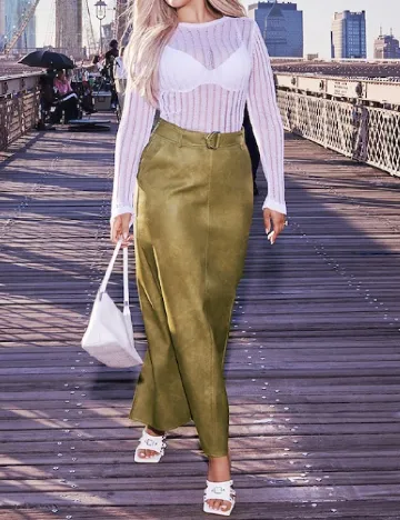 Fusta PRETTYLITTLETHING, verde