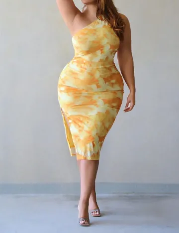 Rochie medie SHEIN CURVE, galben