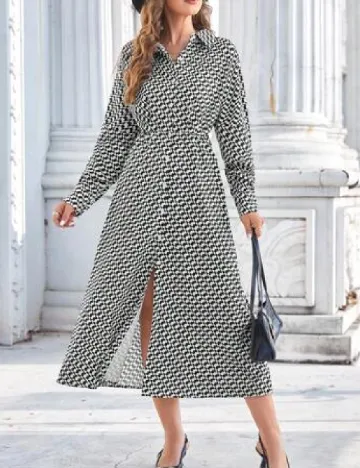 Rochie medie SHEIN, alb/negru
