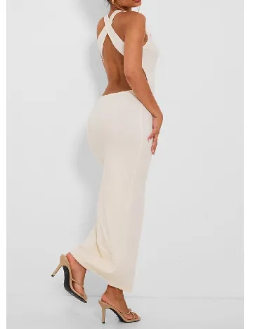 Rochie lunga PRETTYLITTLETHING, ecru