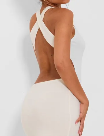 Rochie lunga PRETTYLITTLETHING, ecru