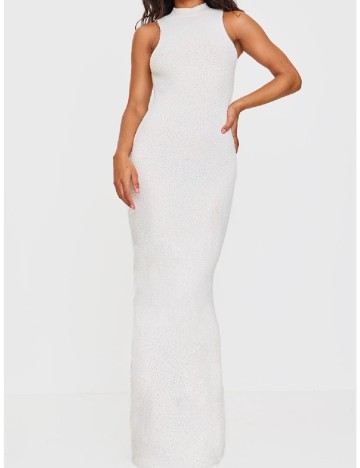 Rochie lunga PRETTYLITTLETHING, alb