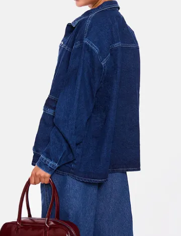 Jacheta Oversize PRETTYLITTLETHING, bleumarin