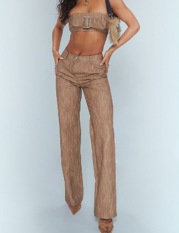 Pantaloni PRETTYLITTLETHING, maro
