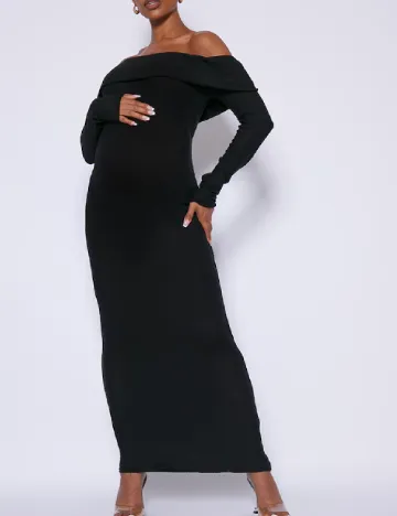 Rochie lunga PRETTYLITTLETHING Maternity, negru