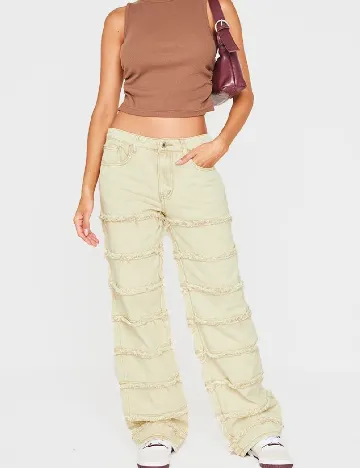 Blugi PRETTYLITTLETHING, crem