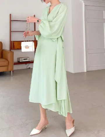 Rochie medie Dazy, verde deschis