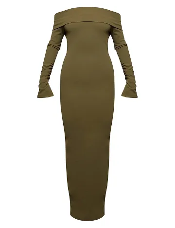Rochie lunga PRETTYLITTLETHING, verde Verde
