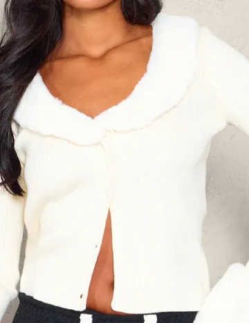 Cardigan PRETTYLITTLETHING, ecru